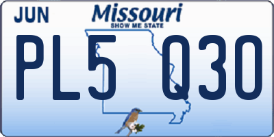 MO license plate PL5Q3O