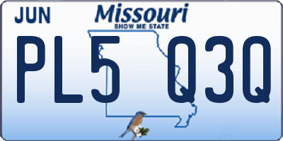 MO license plate PL5Q3Q
