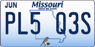MO license plate PL5Q3S