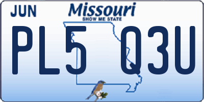 MO license plate PL5Q3U