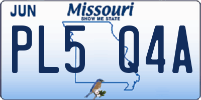 MO license plate PL5Q4A
