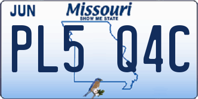 MO license plate PL5Q4C