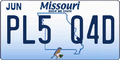 MO license plate PL5Q4D