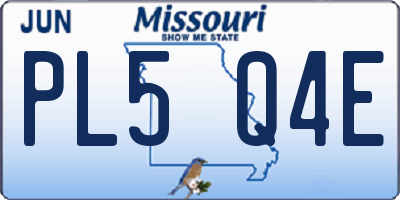 MO license plate PL5Q4E