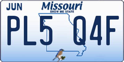 MO license plate PL5Q4F