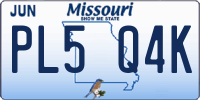 MO license plate PL5Q4K
