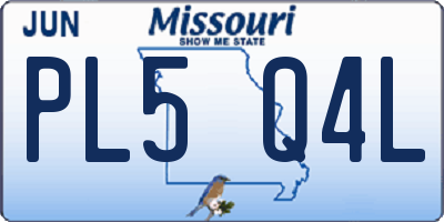 MO license plate PL5Q4L