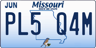 MO license plate PL5Q4M