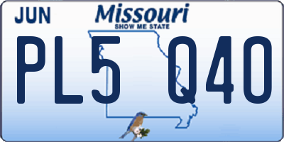 MO license plate PL5Q4O