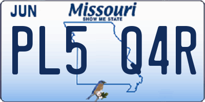 MO license plate PL5Q4R