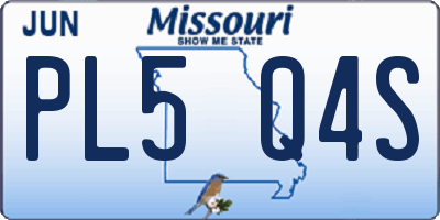 MO license plate PL5Q4S