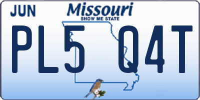 MO license plate PL5Q4T