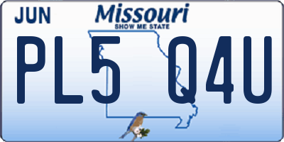 MO license plate PL5Q4U