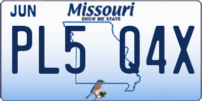 MO license plate PL5Q4X