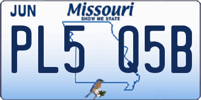 MO license plate PL5Q5B