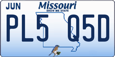 MO license plate PL5Q5D