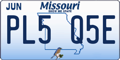 MO license plate PL5Q5E