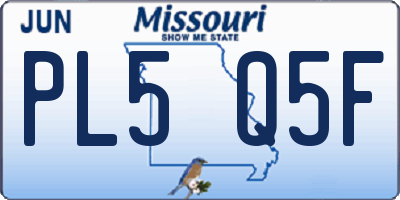 MO license plate PL5Q5F