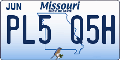 MO license plate PL5Q5H