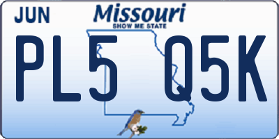 MO license plate PL5Q5K