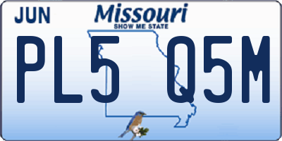 MO license plate PL5Q5M