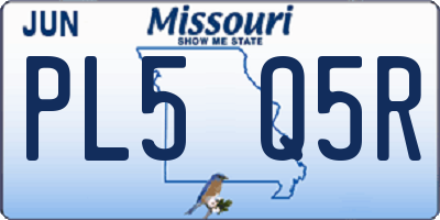 MO license plate PL5Q5R