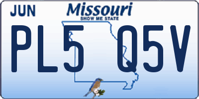 MO license plate PL5Q5V