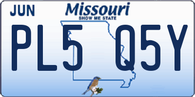 MO license plate PL5Q5Y