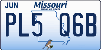MO license plate PL5Q6B
