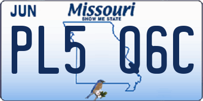 MO license plate PL5Q6C