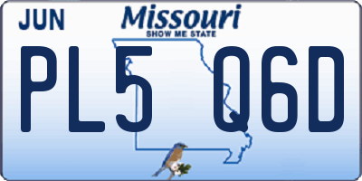 MO license plate PL5Q6D