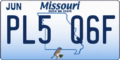 MO license plate PL5Q6F