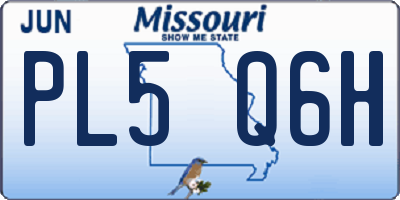 MO license plate PL5Q6H