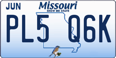 MO license plate PL5Q6K