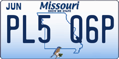 MO license plate PL5Q6P