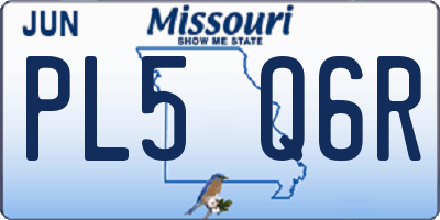 MO license plate PL5Q6R