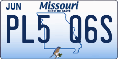 MO license plate PL5Q6S