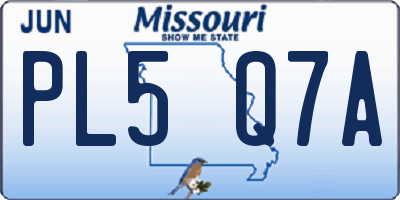 MO license plate PL5Q7A