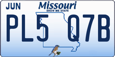 MO license plate PL5Q7B