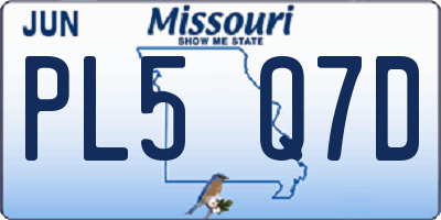 MO license plate PL5Q7D