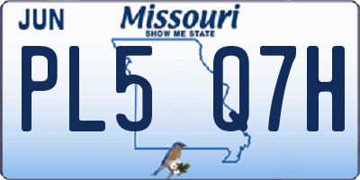 MO license plate PL5Q7H