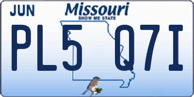 MO license plate PL5Q7I
