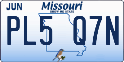 MO license plate PL5Q7N