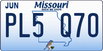 MO license plate PL5Q7O