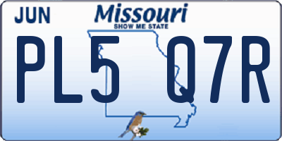 MO license plate PL5Q7R