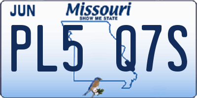 MO license plate PL5Q7S