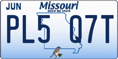 MO license plate PL5Q7T