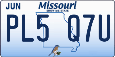 MO license plate PL5Q7U