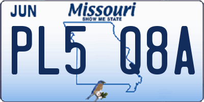 MO license plate PL5Q8A