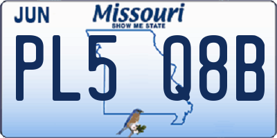 MO license plate PL5Q8B